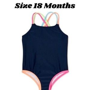 Girls 18 Month  Solid One Piece Swimsuit.    K